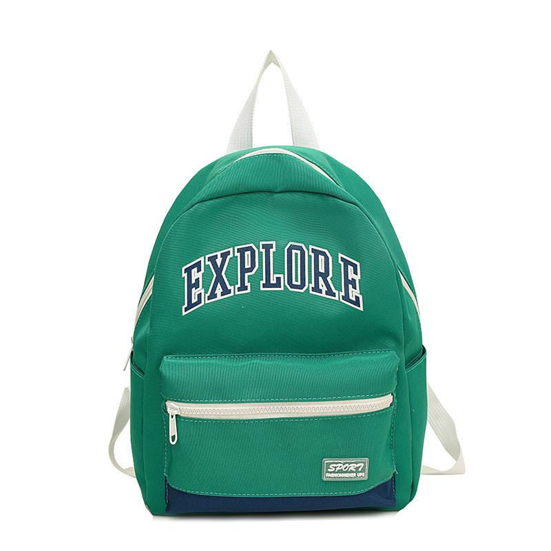 Trendy Canvas Backpack For Kids Stylish Gender Neutral Design With Fun Letters зелёный