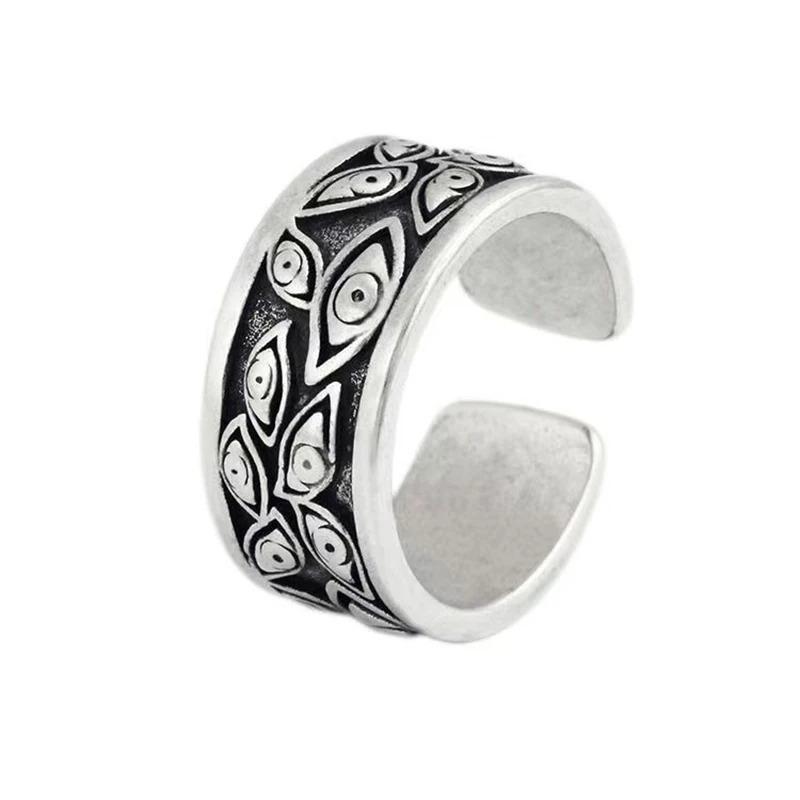 

Devils Eyes Retro Ring for Men Copper Color Punk Gothic Adjustable Cuff Ring Rock HipHop Handmade Zircon Accessories Man Gift