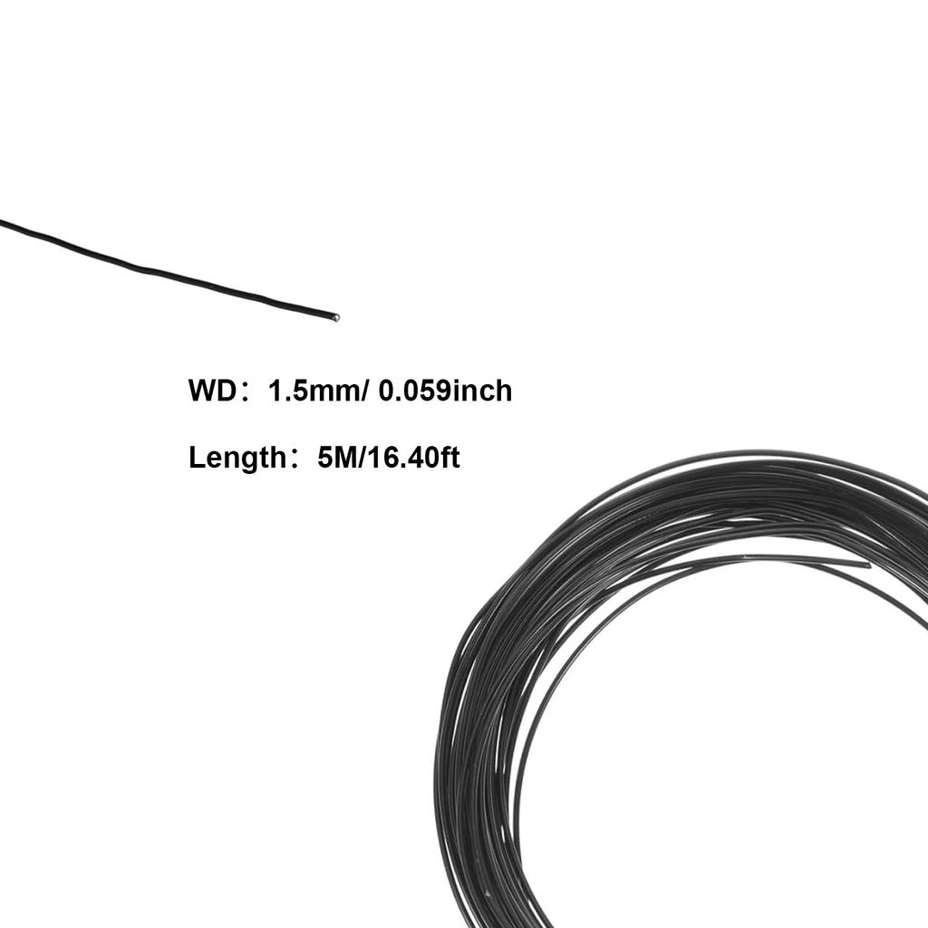 1pcs Bonsai Wires Anodized Aluminum Bonsai Training Wire With 6 Sizes 1mm/1.5mm/2mm/3mm/4mm/5mm length5m (Black) Garden Supplies