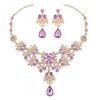 Women's Hanging Necklace Earrings Set Exquisite Charm Bridal Necklace Earrings for Bridesmaid Wedding Masquerade