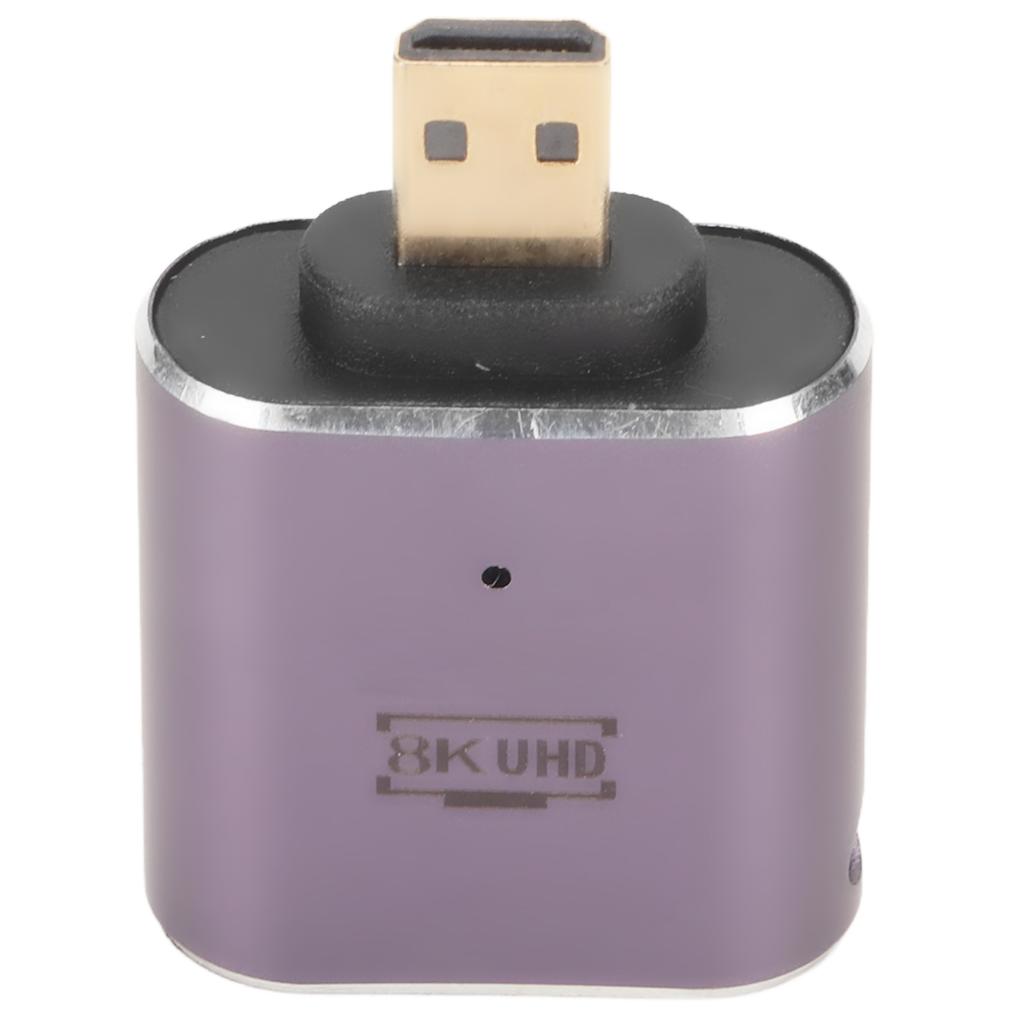 HD Multimedia Interface Female to Micro HD Multimedia Interface Adapter with LED Light 48Gbps