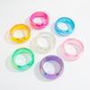 Fashion Laser Colorful Resin Wide Bracelet, Exaggerated Geometric Round Glossy Pearlescent Bracelet