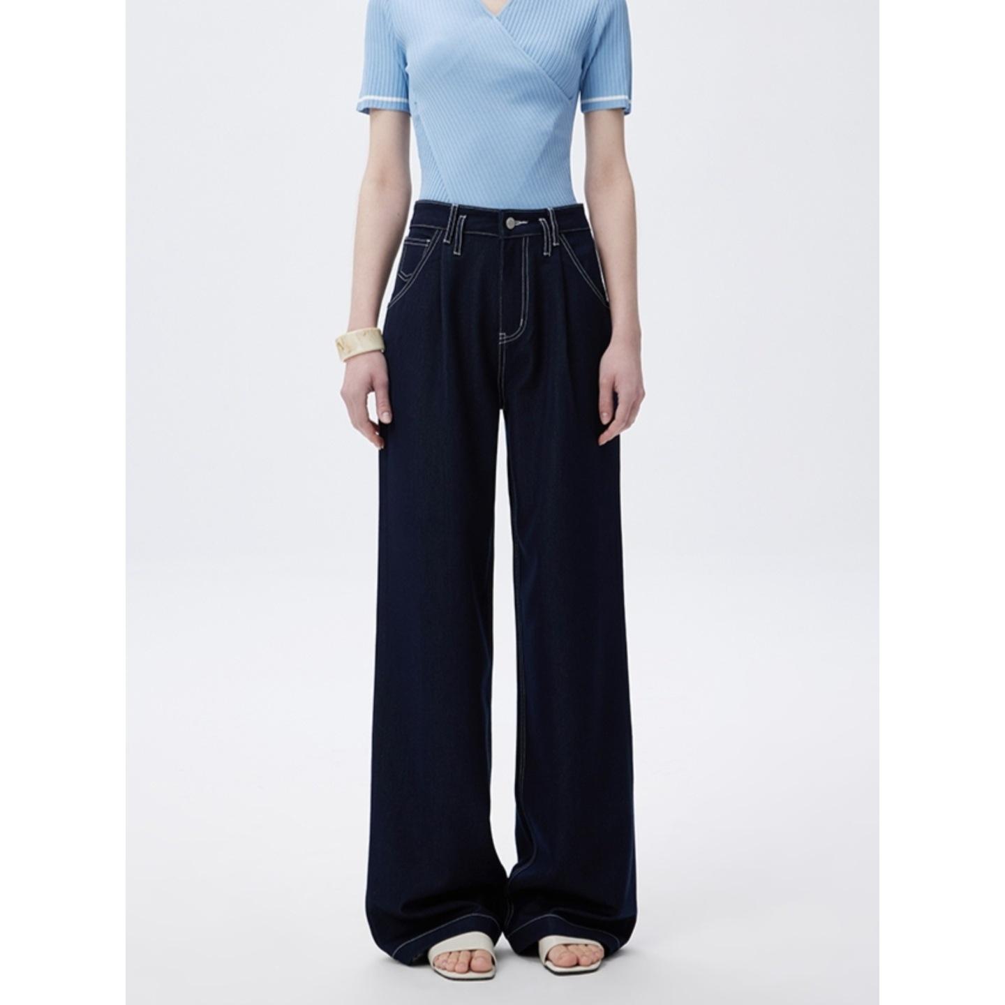 

Clearance: Women s High-Quality Wide-Leg Jeans - Spring Double-Fold, Wrinkle & Fade-Resistant, Floor-Length Size 28