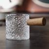 1Pc Holz Griff Glas Espresso Messbecher Diy Milch Krug Kaffee Liefert Transparent Küche Messen Becher