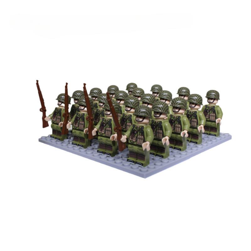 24 Pcs/Lot Military Building Block Doll WW2 Army Phalanx Set Building Block Toy