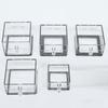 Clear Square Push Button Cover with Lift Lid and Adhesive Base for Equipment Box Areas and Face Mount Use Daily