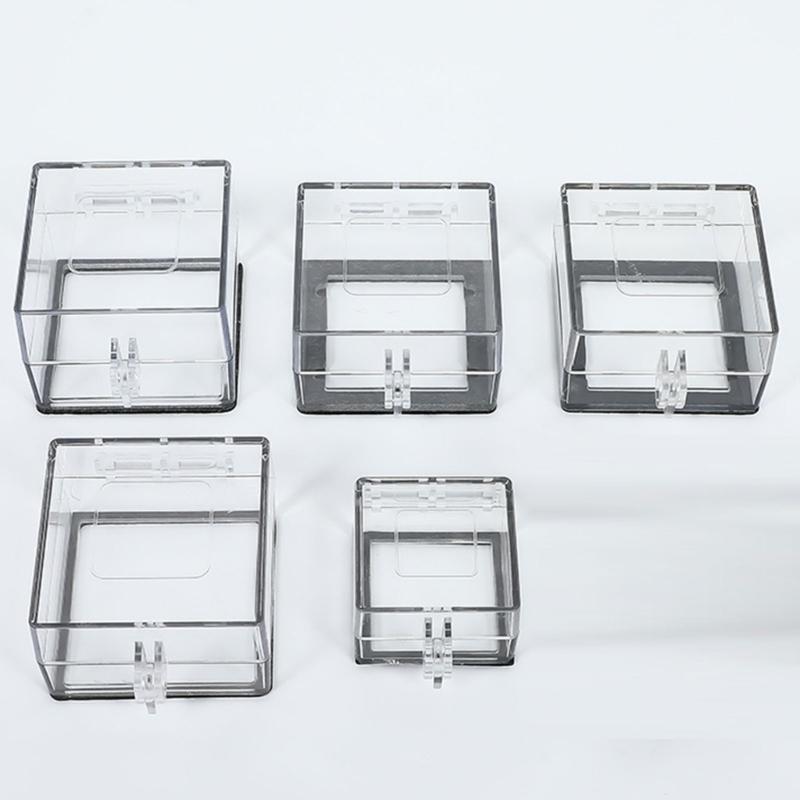 Clear Square Push Button Cover with Lift Lid and Adhesive Base for Equipment Box Areas and Face Mount Use Daily