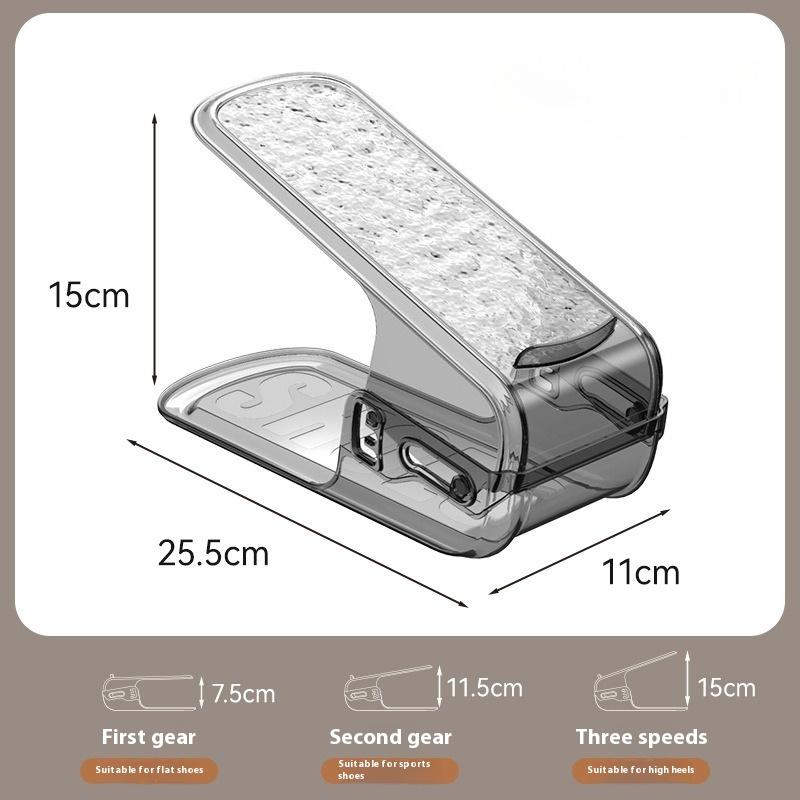 6PCS Adjustable Shoe Organizer Double-layer Footwear Support Slot Space Saving Cabinet Closet Stand Shoes Storage Rack Box H