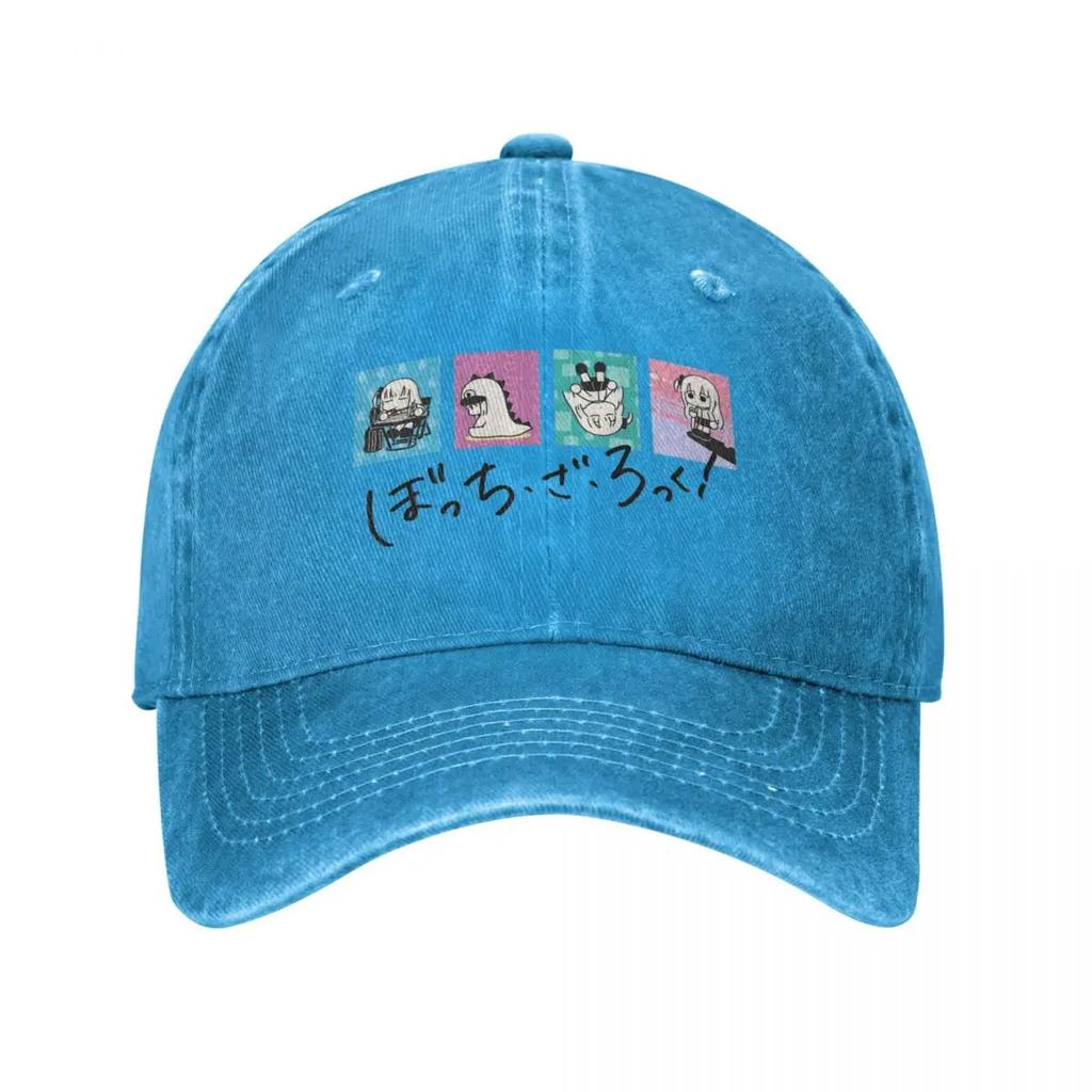 Bocchi The Rock Anime Men Women Baseball Cap Distressed Washed Caps Hat Vintage Outdoor Workouts Headwear