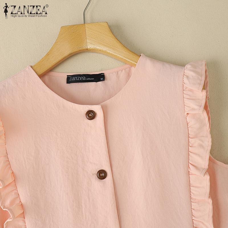 ZANZEA Women Casual Round Neck Summer Sleeveless Tank Tops