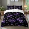 Gothic Moth Duvet Cover, Butterfly Bedding Set Full Queen Flower Weed Botanical Comforter Cover Psychedelic Galaxy Quilt Cover