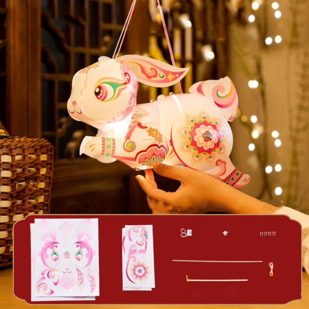 Handmade Handheld Rabbit Lantern Flying Rabbit Mid-Autumn Festival Lantern  Kids Gift
