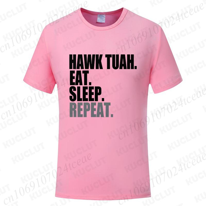 Hawk Tuah Eat Sleep Repeat Funny Meme T-shirts Unisex Tshirt Men Women's Fashion Casual Oversized T Shirt Short Sleeve Clothing