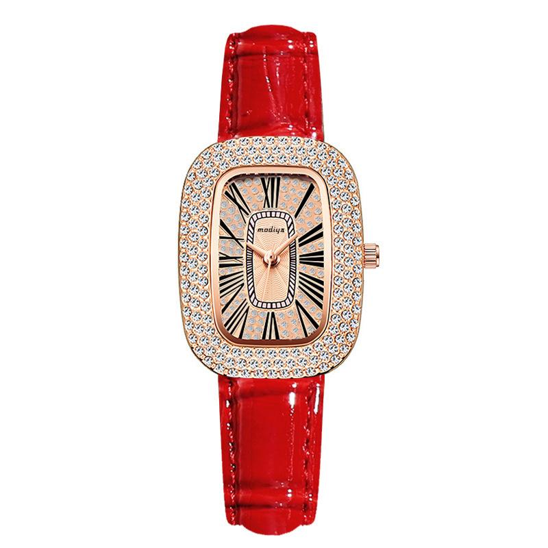 Small Green Watch Ladies Watch Niche Pigeon Egg Kuaishou Rhinestone Gypsy