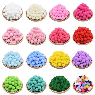 100 Stück 15–25 mm bunte Pompons zum Selbermachen, Puppen, Kleidungsstück, handgefertigt, Material, weich, flauschig, Pompons, Ball für DIY, Kinderspielzeug, Zubehör