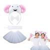 Sheep Costume Set Sheep Ear Headbands Tail Bows Tutus Skirt Animal Cosplay Costume for Halloween Christmas Party