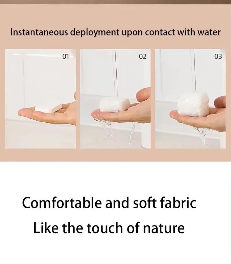 Pure Cotton Non-Woven Fabric Disposable Compressed Travel Portable Washcloth Women's Makeup Remover Towel Face Wipes