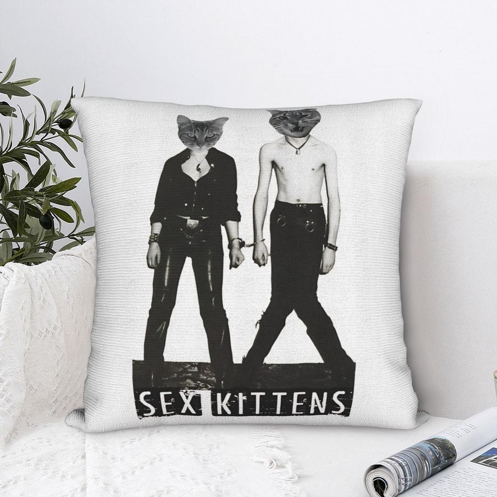 Sex Kittens Sex Pistols Pillow Cover Vintage Pillow Case For Sofa Home Decor Comfy Pillowcases Birthday Gift