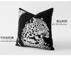 Light Luxury Black And White Embroidery Leopard Pillow Cover Living Room Sofa Cushion Cover Decorative Pillow Sham