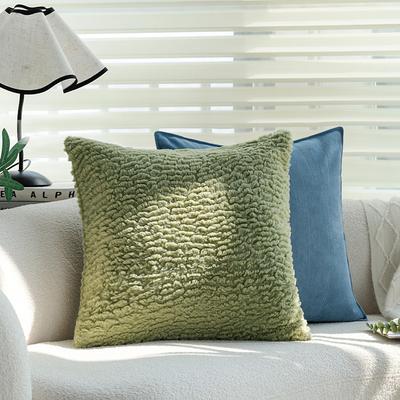 Soft Plush Pillow Cover Nordic Cream Style Pillow Living Room Sofa Square Lumbar Pillow Back Cushion Cover Soft Decoration