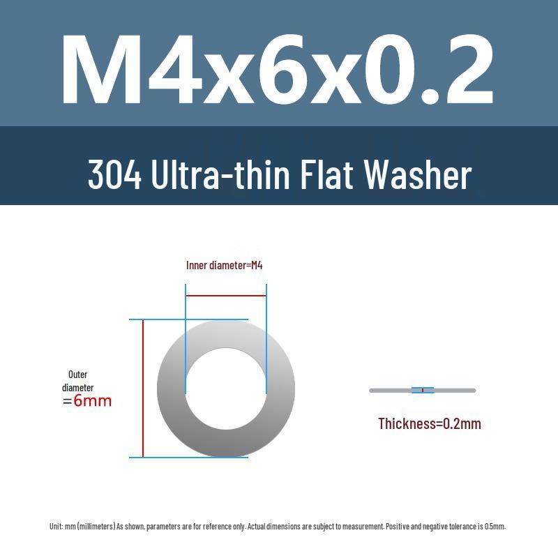 Yigu 304 Stainless Steel Flat Washer Shim Ring (Sizes M3, M4, M5, M8)