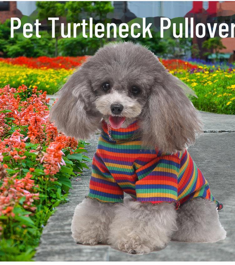 Meiqi Pet Spring & Summer Striped Dog Turtleneck Sweater