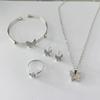 Exquisite Butterfly Jewelry Set: Necklace, Earrings, Ring, and Bracelet - European and American Style