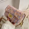 Wollbeutel Damen Herbst und Winter neu Nischendesign Kette Schulter Umhängetasche hochwertig kleine quadratische Tasche