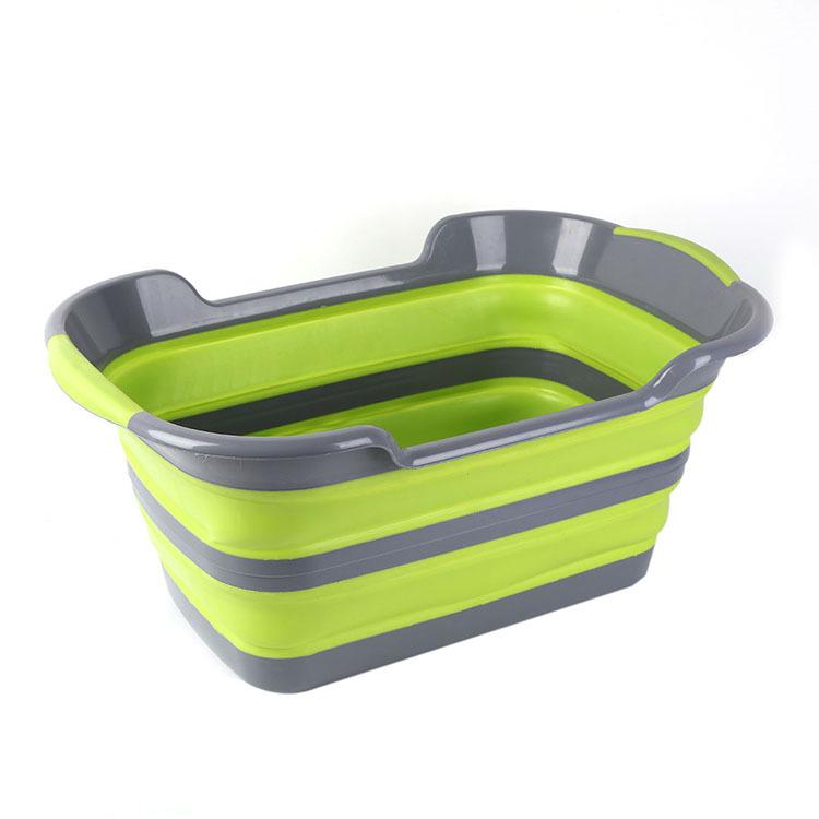 

Foldable Pet Cleaning & Laundry Basin - Drainable, Multi-purpose, Storage Basket Drainable серый/зелёный