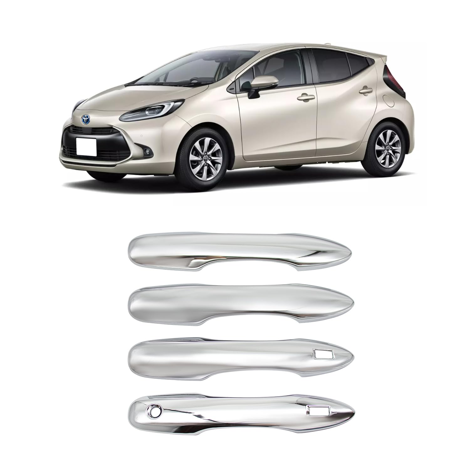 

MEKOMEKO Накладки на дверные ручки для Toyota Aqua и более поздних моделей, накладки на дверные ручки, накладки на дверные панели, защита от царапин, кастомный АБС-пластик (модели 2021 года), Накладки, Декор, Экстерьер, Защита,