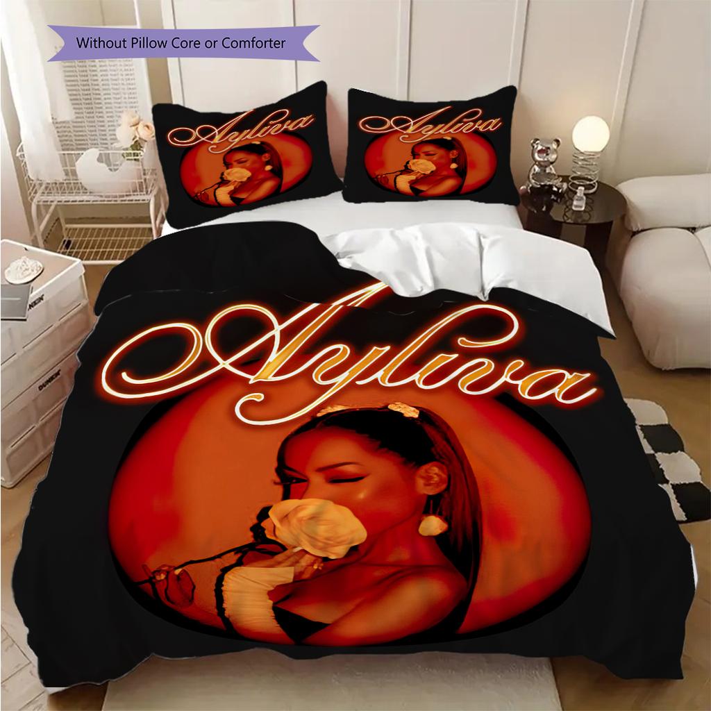 Ayliva's album cover bedding, duvet cover, pillowcase, home decoration, birthday gift (1 * duvet cover+2 * pillowcase, coreless)