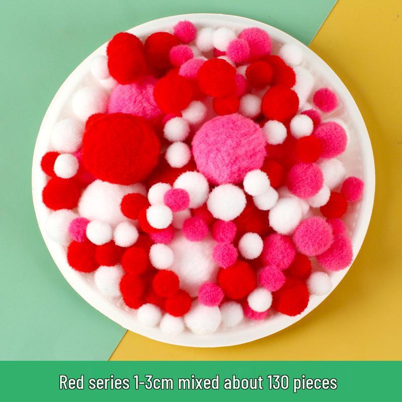 Colorful Gradient Pompom Pack: High-Elastic Plush DIY Toy Accessories for Kids
