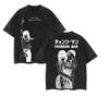 T-shirt Stampata Manga Chainsaw Man di Mitaka Asa per Uomo e Donna, T-shirt Lavata Vintage in Cotone, Top Harajuku
