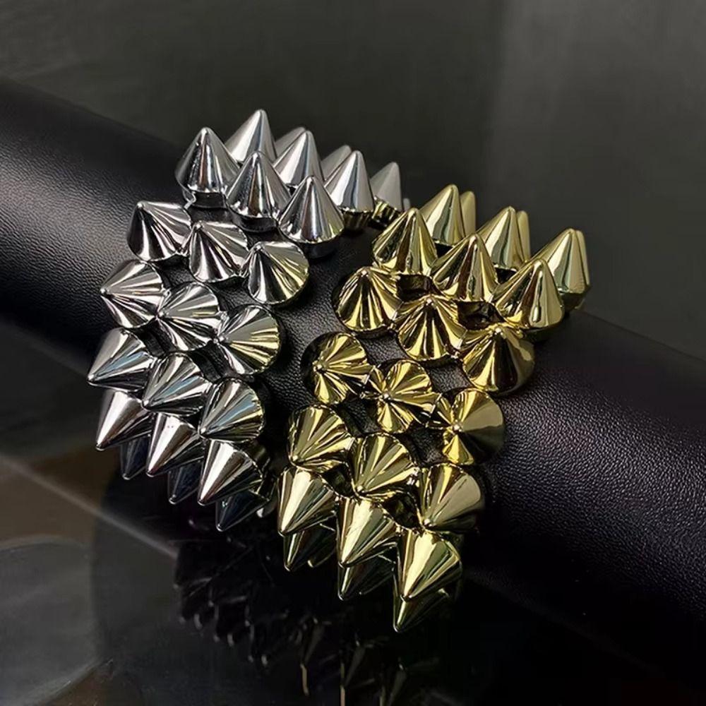 Three-row Rivet Cone Bracelets Y2K Jewelry Goth Rock Bangle Cool Punk Style Bracelets Hip-hop