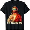 Funny I'm Telling Dad Shirt Religious Christian Jesus Meme T-Shirt
