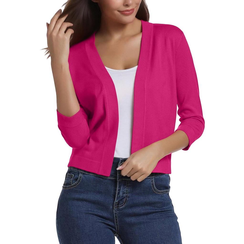 Women's Fashion Versatile Short Jacket Knitted Cardigan Colour Tops