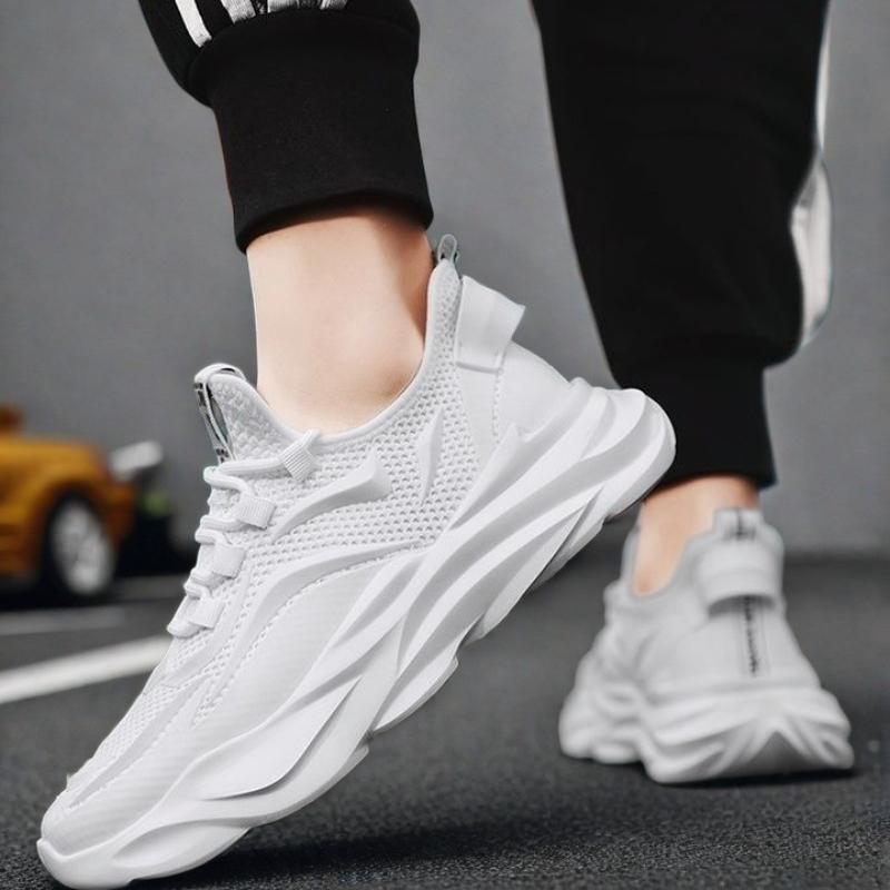 

Sports Shoes Men s Mesh Casual Breathable Outdoor Travel Shoes Anti Slip Flying-Woven Height Increasing Walking Shoes for Men 43 чорний