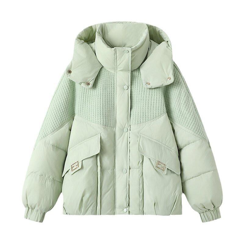 Womens Short Puffer Coat 2026 Winter Warm Hooded Cotton-Padded Jacket Loose Fit Petite Size