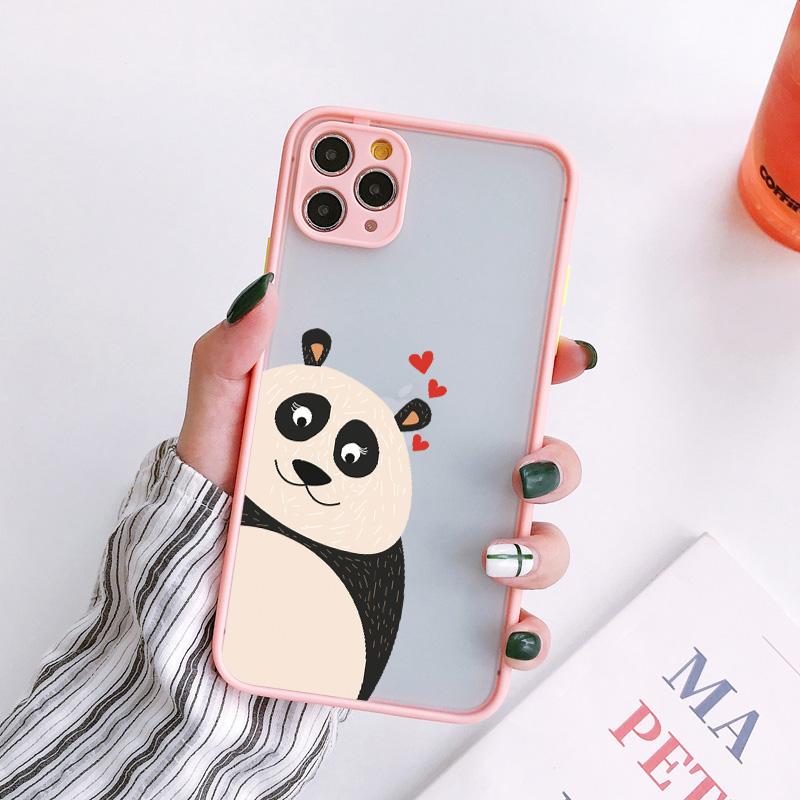 Creative Panda Family Cute Animal Phone Case for iPhone 15 12 13 11 14 Pro Max 7 8 Plus SE 2020 X XR XS Shockproof Couple Cover