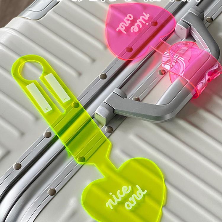 Fluorescent Anti-Lost Luggage Tag & Airplane Check-In Stickers for Creative Suitcases