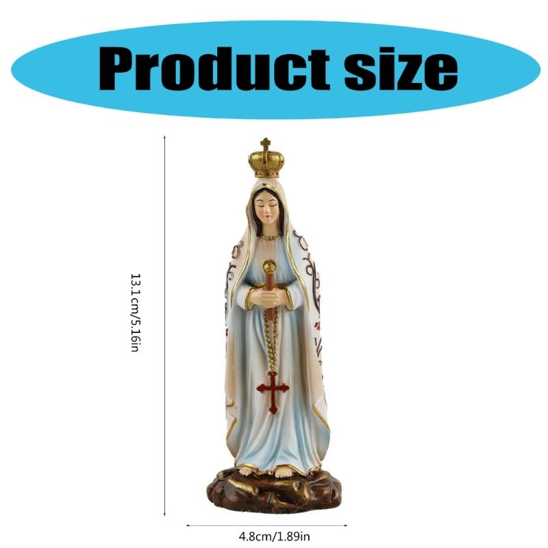Statua Statuetta Fatta a Mano della Madonna di Fatima Decorazione da Scrivania Per Matrimonio Religioso Evento e Celebrazione