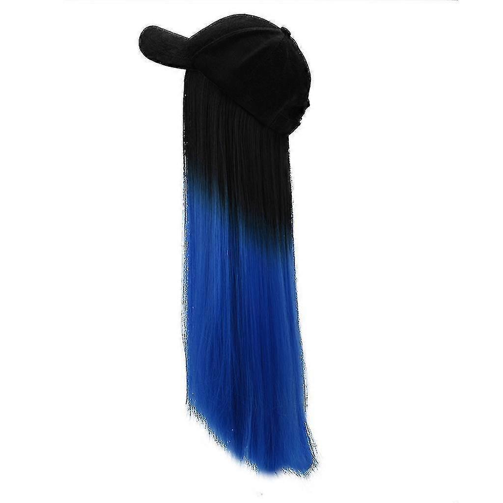 Hat Wig One Wig Female Long Straight Hair Wig Set Hat