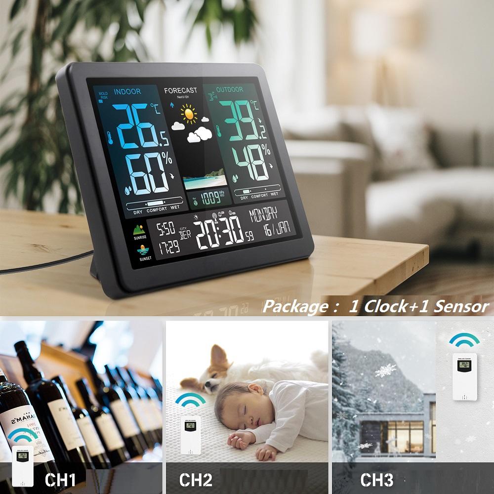 Meteoroloji İstasyonu Saat Araç Teşhis Aracı Barometre Obd2 Tarayıcı Avrupa Codiop Aktif Test ile Pkisplay IndoorDigital LCD Saat