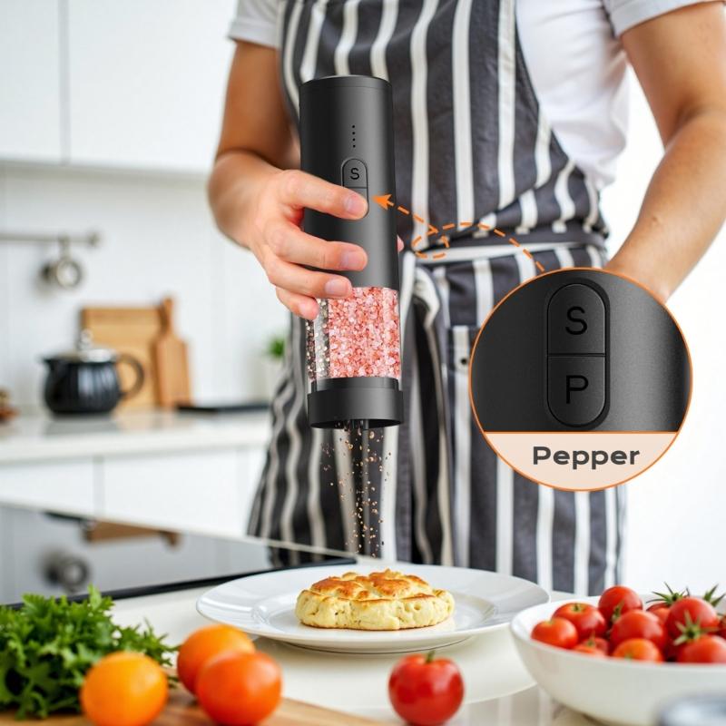 Electric Peppers Mill Battery Power Adjustable Grindings Setting Nonrust Steel Mechanism Variants Kitchens