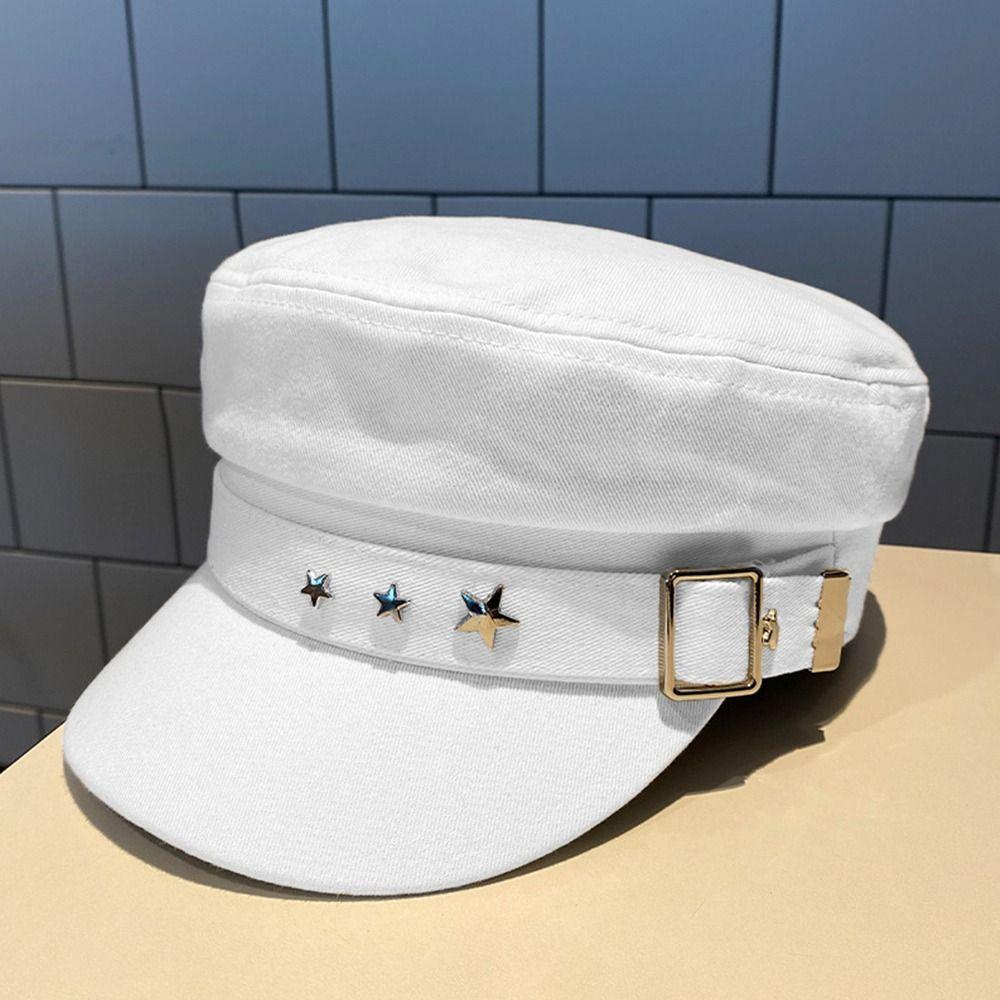 Elegant Navy Style Cotton Painter Hat Beret Hat Newsboy Cap Octagonal Cap