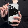 Premium Art Black and White Cat Applicable iPhone17pormax Phone Case 16 Simple 14 Creative 15 Protective Case 13