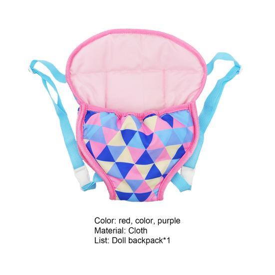 Doll Backpack Printing Doll Accessories Thick Baby Doll Carrier Backpack with Straps for 18 Inch Dolls