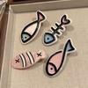 Acrylic Hairpin 4Pcs Girl Macaron Color Ocean Fish Shape Colorful Bone Hair Clip Clips Smooth Rounded Edges Daily Styling Accessory Playful Design