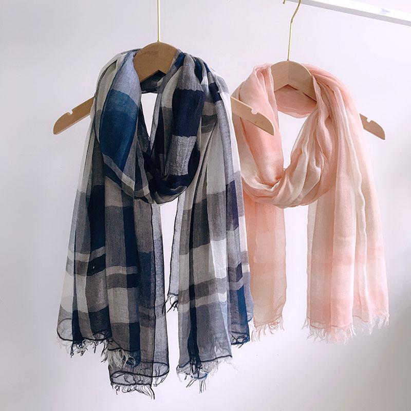 Silk  ModaL  Scarf  For Women 130*180 Plaid Shawl  latest turban for women head wrap scarf hijab scarf women turban