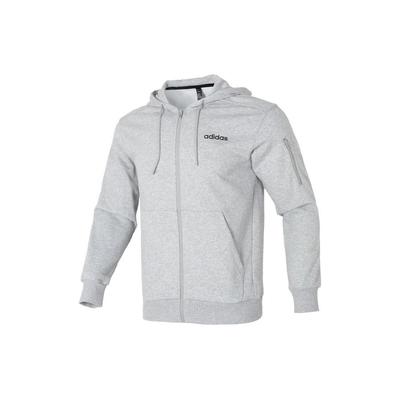 Solid Color Hooded Zip-Up Casual Long Sleeve Sweatshirt Men Sweatshirt Gray JF3323